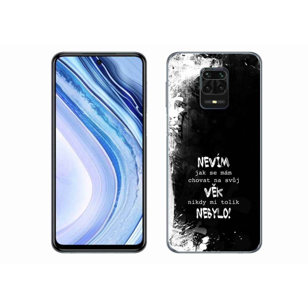 Gél borító mmCase a Xiaomi Redmi Note 9S-hez - vicces szöveg 14 fekete háttérrel