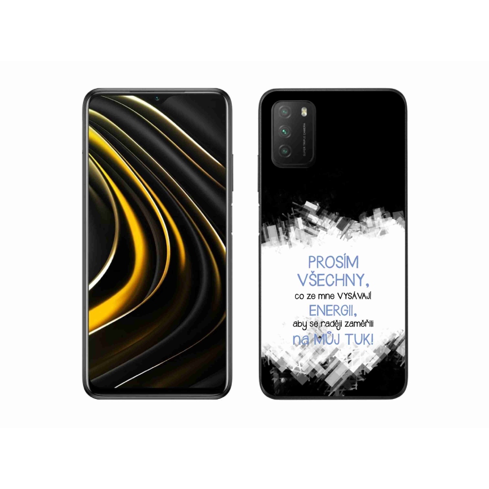 Gél borító mmCase a Xiaomi Poco M3-hoz - vicces szöveg 1 kék