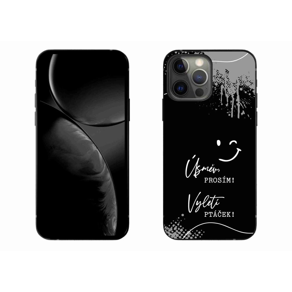 Gél borítás mmCase iPhone 13 Pro Max 6.7 készülékhez - vicces szöveg 4 fekete háttér
