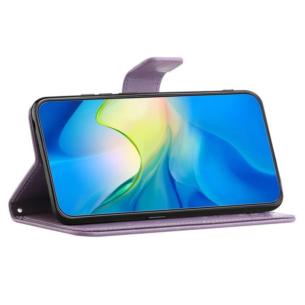Virágos könyv tok Samsung Galaxy Xcover 7 készülékhez - világos lila