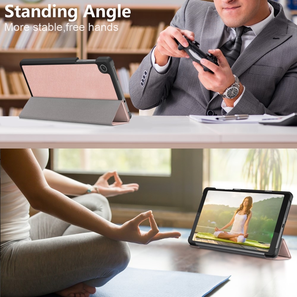 Állványra záródó tok Lenovo Tab M8 4. generációs (2024) - rózsaarany