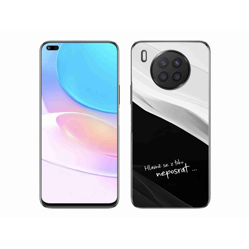 Gél borító mmCase a Huawei Nova 8i számára - vicces szöveg 13 fekete és fehér háttérrel