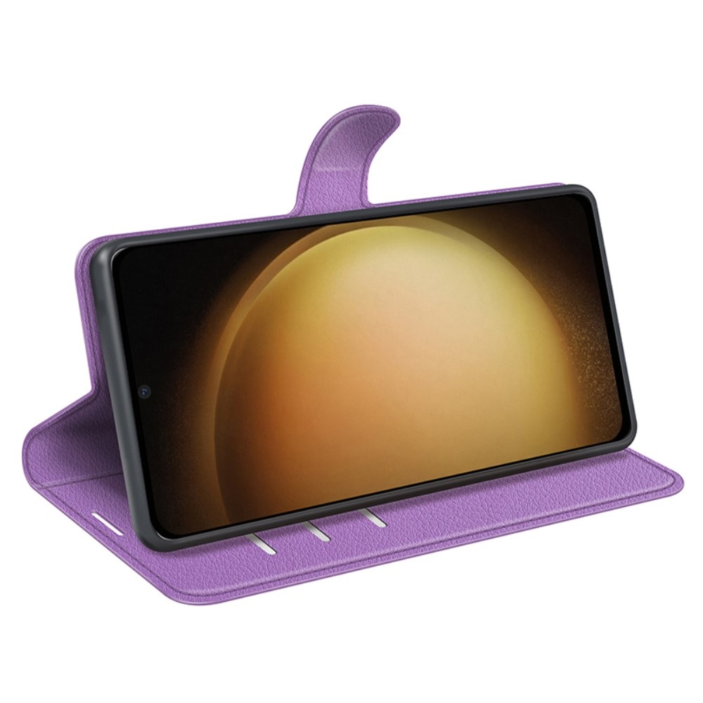 Litchi könyv tok Samsung Galaxy S24+ készülékhez - lila