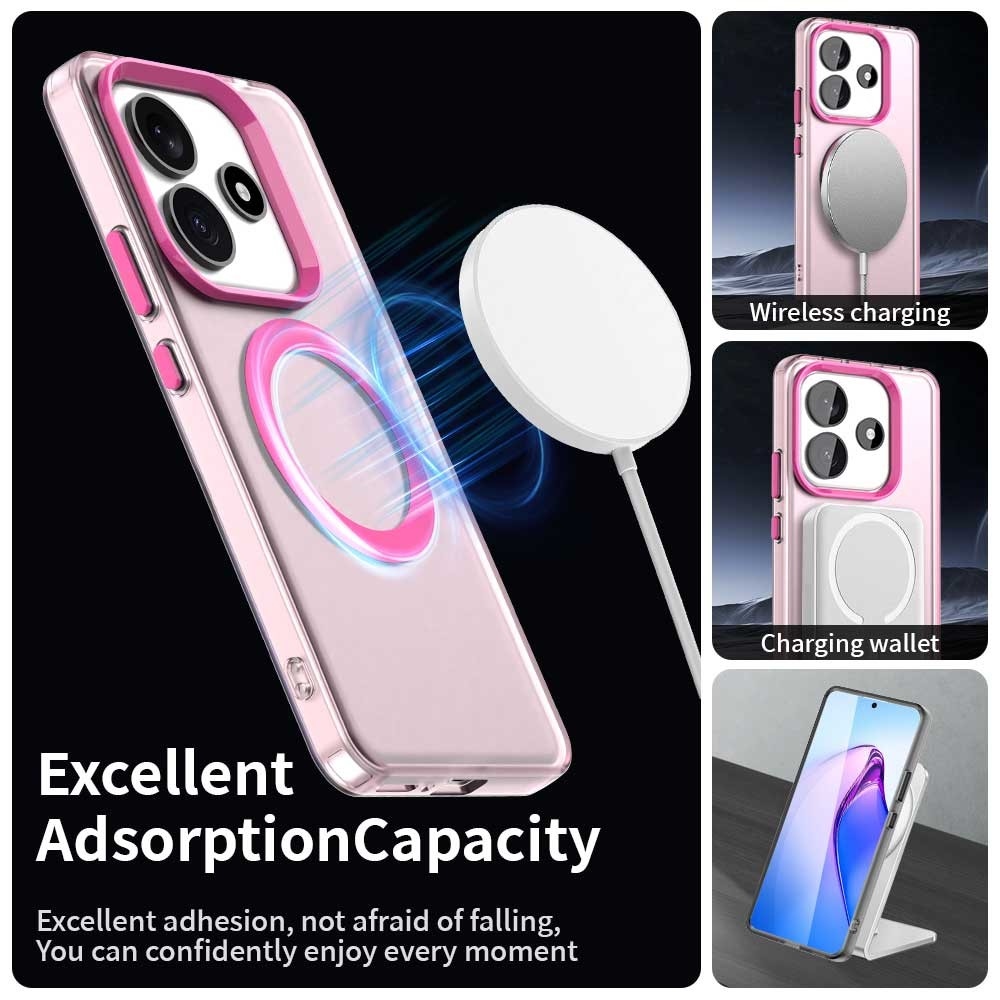 Candy zselés tok MagSafe-val a Xiaomi Redmi Note 14 5G-n - rózsaszínű