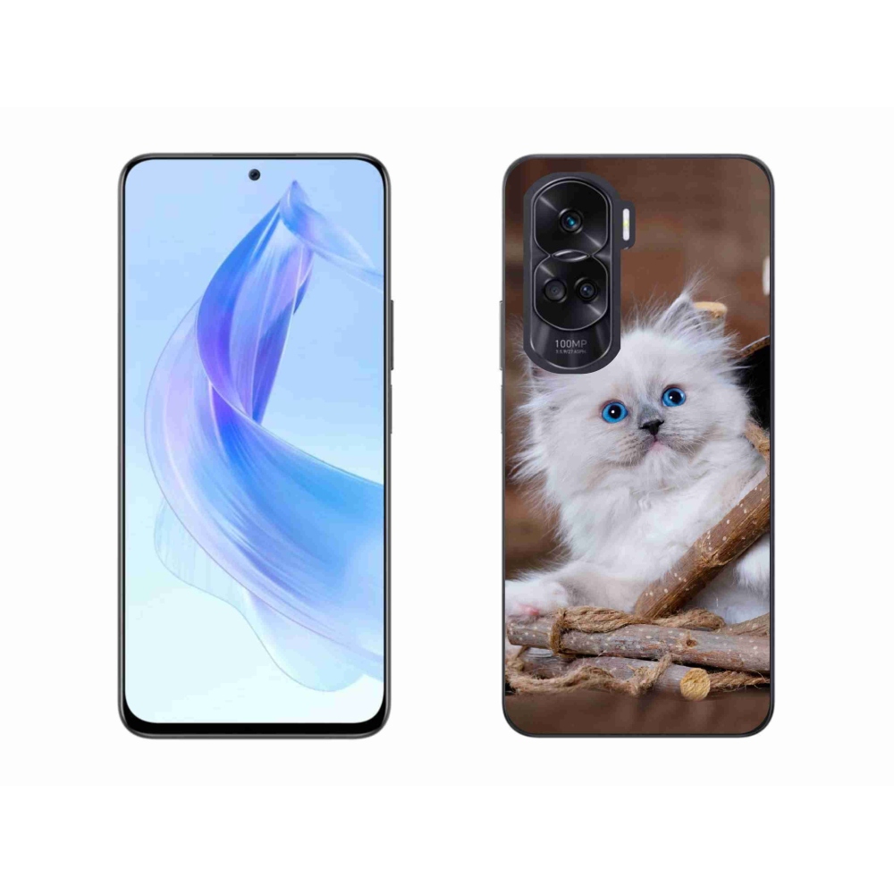 Zselés borítás mmCase a Honor 90 Lite készülékhez - fehér cica
