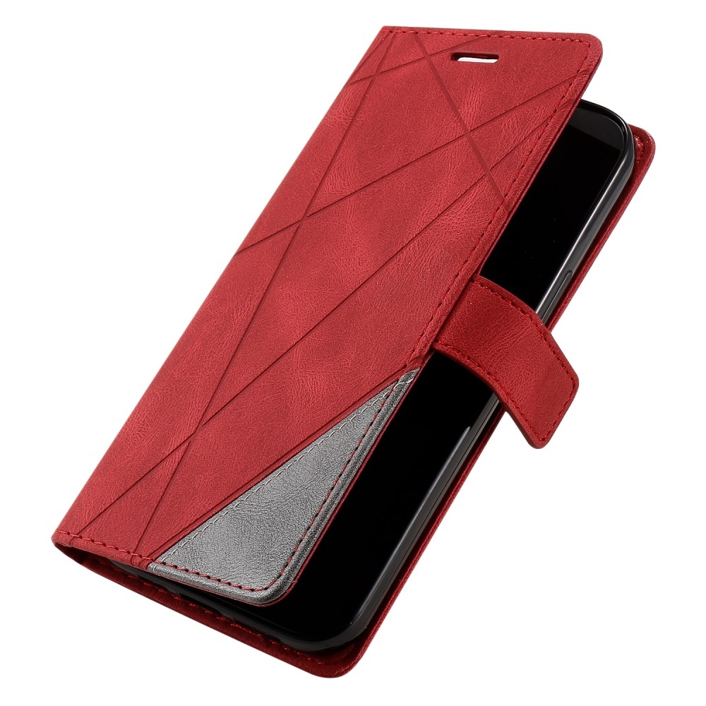 Vonalak könyv tok Xiaomi Redmi Note 14 5G - piros
