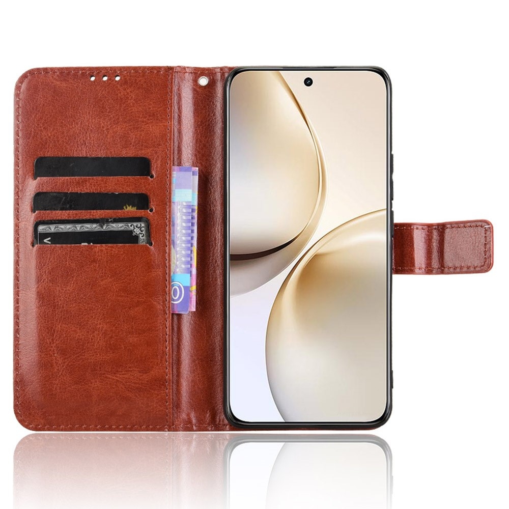 Őrült könyvtáska a Realme 14 Pro+ 5G számára - barna színben