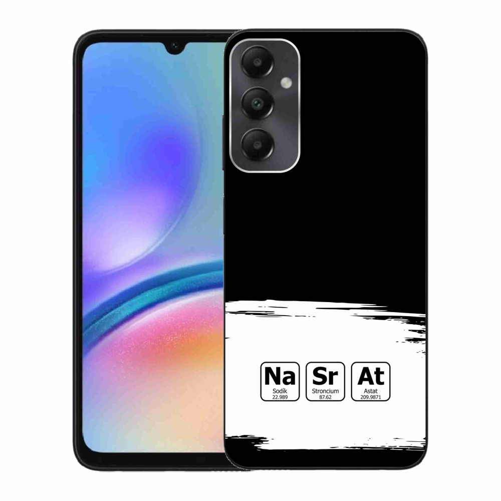 Gél borítás mmCase Samsung Galaxy A05s - kémiai elemek fehér és fekete háttérrel