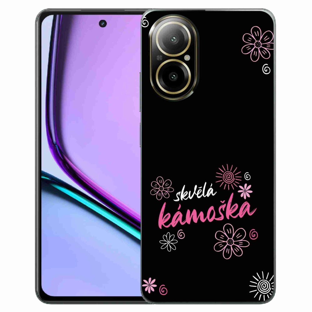 Gél borító mmCase a Realme C67-en - nagyszerű haver fekete háttérrel