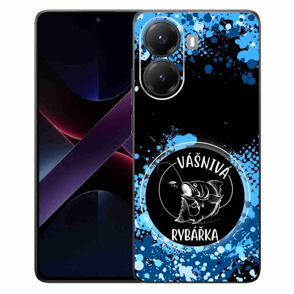 Gél borító mmCase a Xiaomi Poco X7 Pro 5G számára - szenvedélyes halász fekete háttérrel