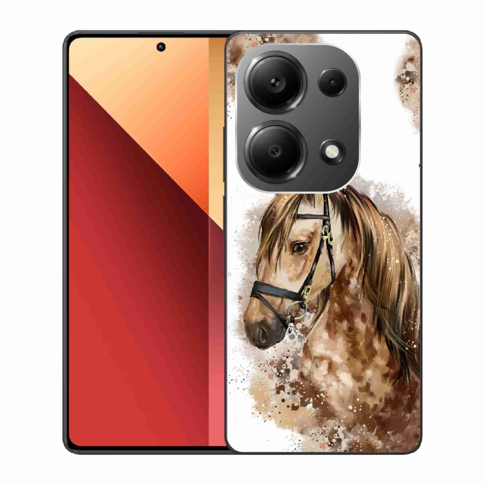 Gél borítás mmCase a Xiaomi Redmi Note 13 Pro 4G/Poco M6 Pro - barna rajzfilm lóhoz