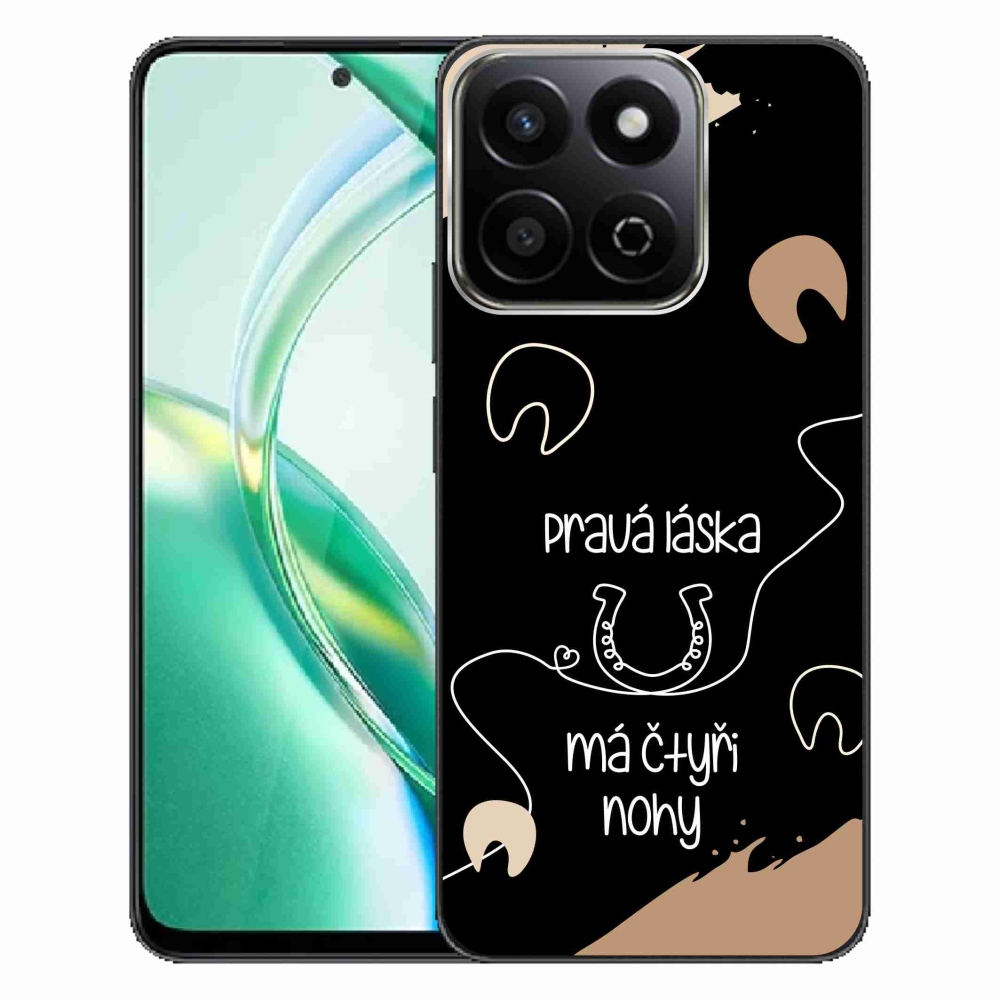 Gél borító mmCase a Honor 200 Smart 5G készülékhez - Ló motívum fekete háttér