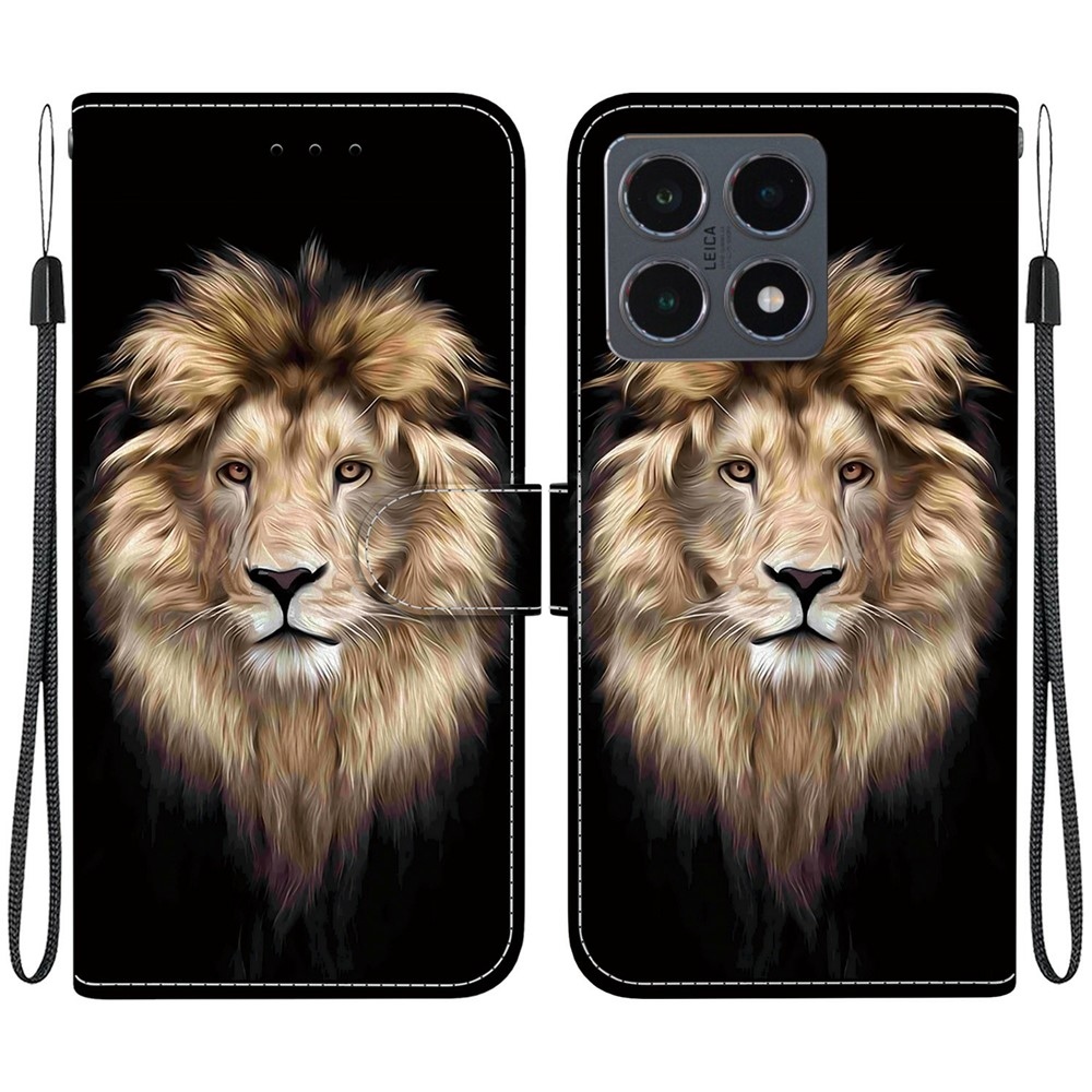 Sokoldalú könyvtáska Xiaomi 15T-hez - oroszlán