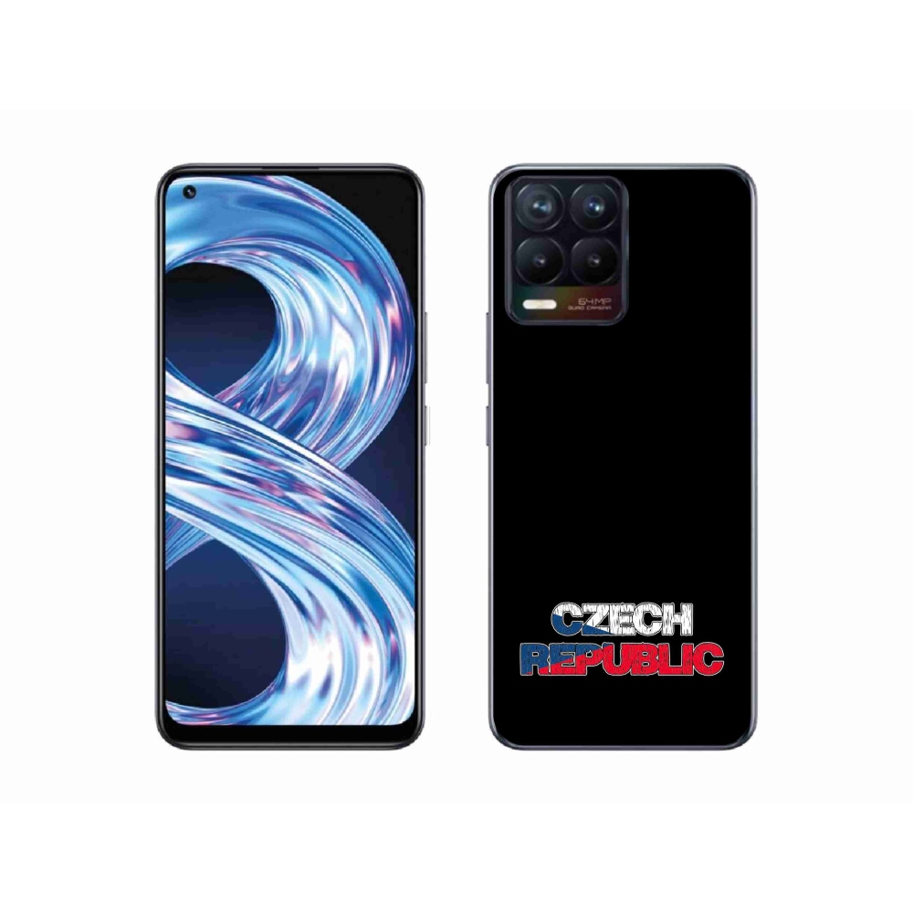 Gél borítás mmCase a Realme 8 4G-n - Csehország fekete háttérrel