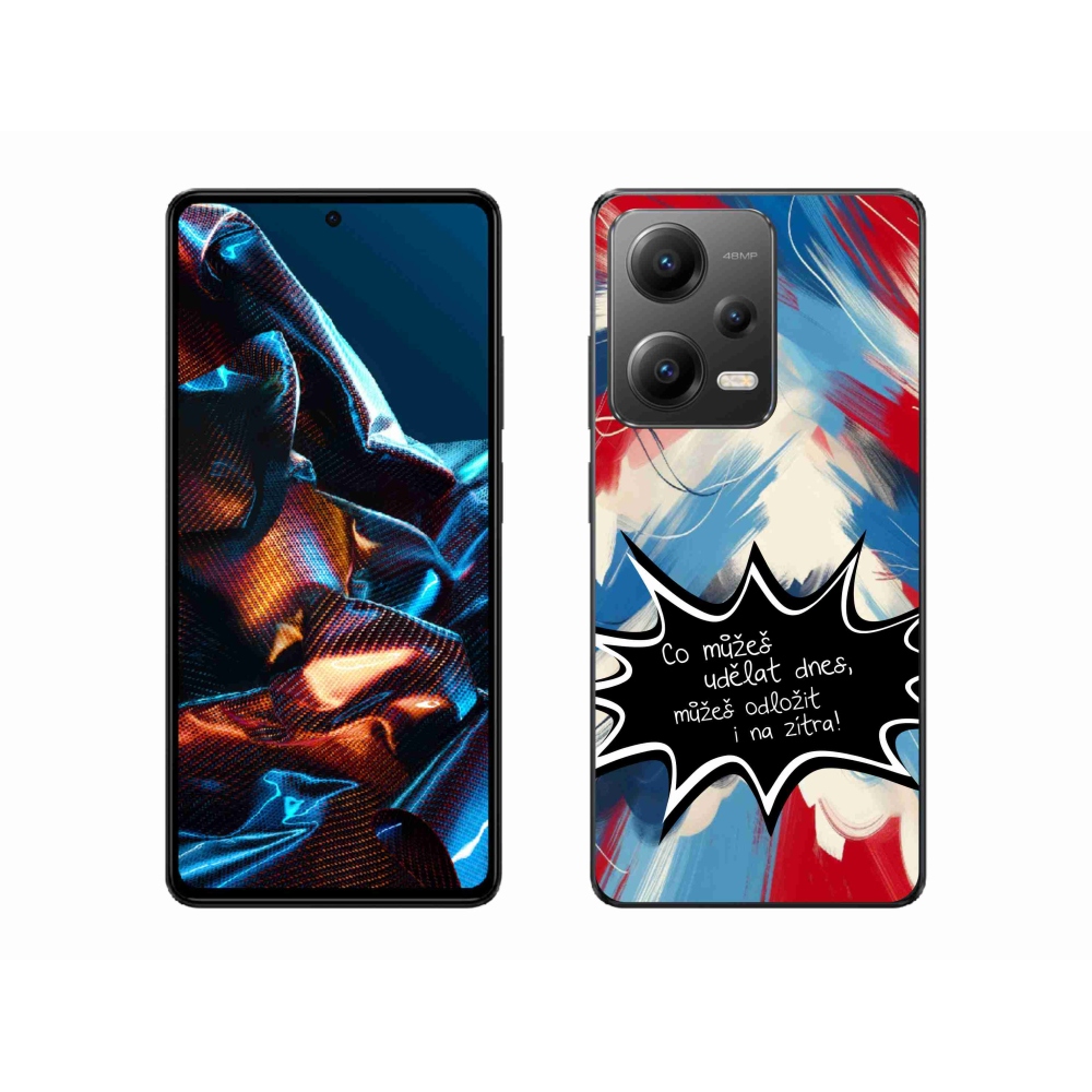 Gél borító mmCase a Xiaomi Redmi Note 12 Pro 5G-hez - vicces szöveg 9 fekete háttérrel