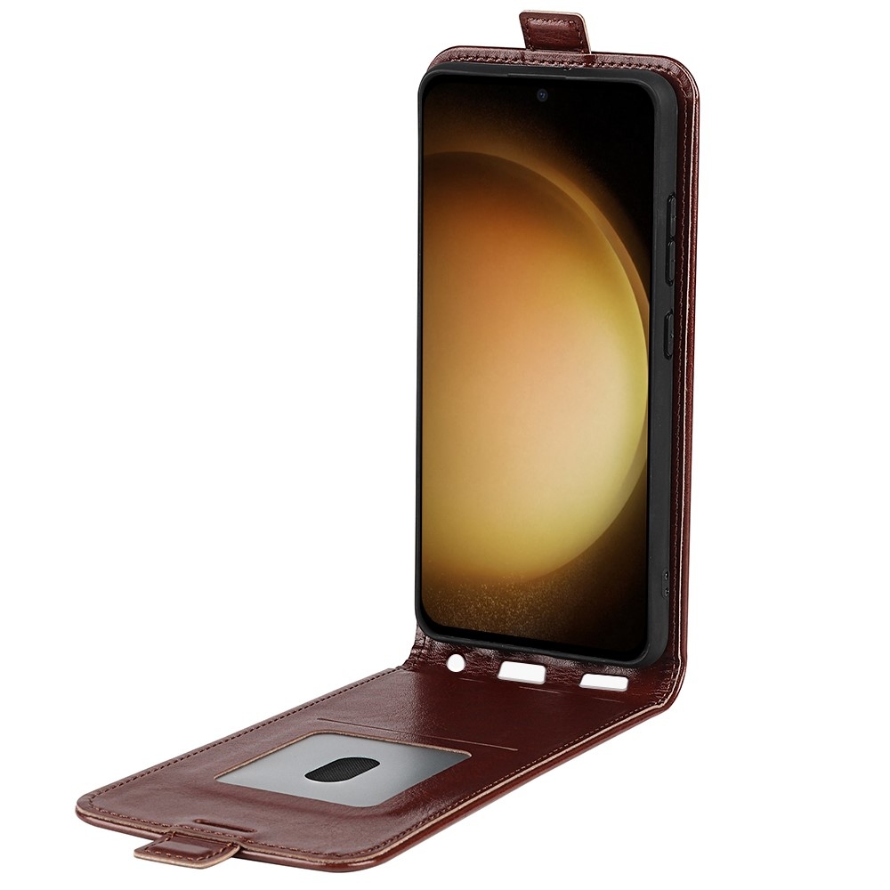 Függőleges flip tok Samsung Galaxy S24+ készülékhez - barna