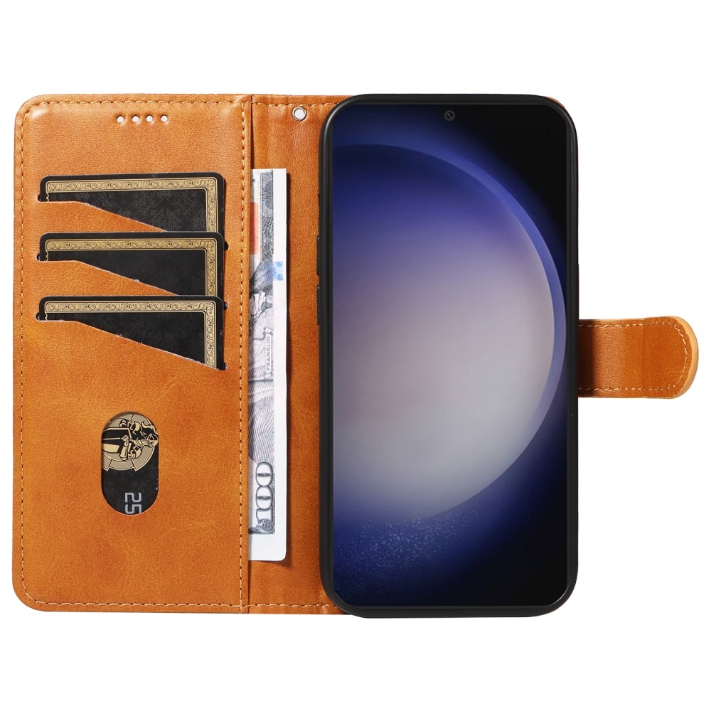 Póló alakú könyvtáska Samsung Galaxy S24+/S25+ készülékhez - barna