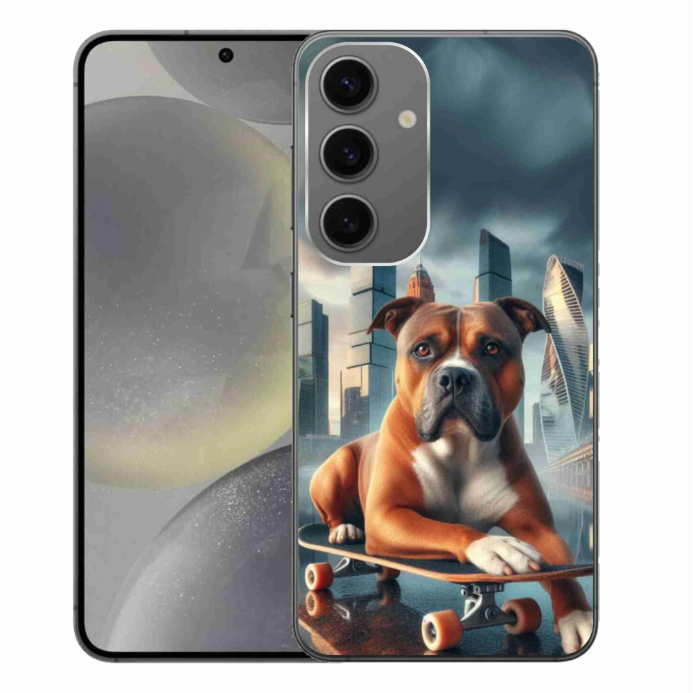 Gél borítás mmCase Samsung Galaxy S24+ készülékhez - kutya gördeszkán