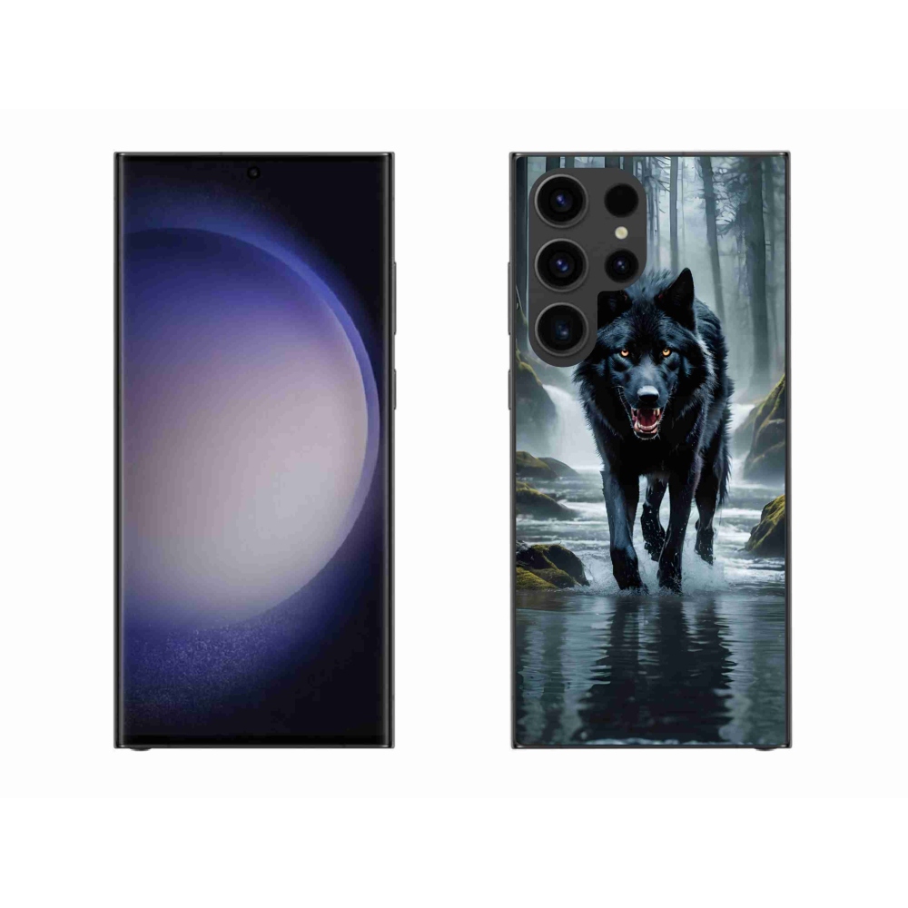 Zselés borítás mmCase Samsung Galaxy S23 Ultra 5G - fekete farkas