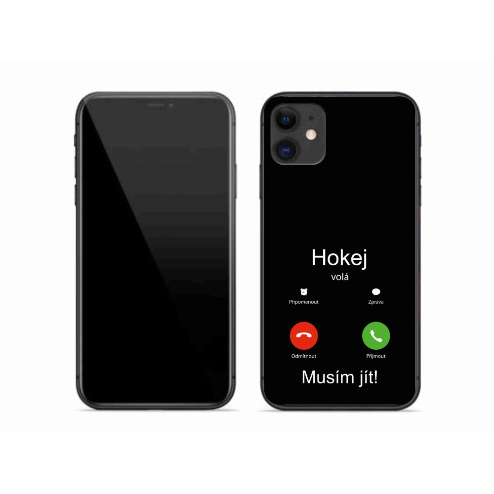 Gél borítás mmCase iPhone 11 készülékhez - hokihívások fekete háttérrel