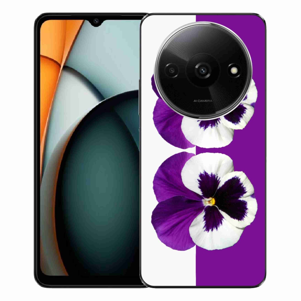 Gél borítás mmCase a Xiaomi Redmi A3-hoz - lila és fehér virág