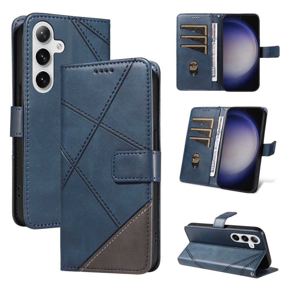 Háromszög alakú könyv tok Samsung Galaxy S24+/S25+ készülékhez - kék