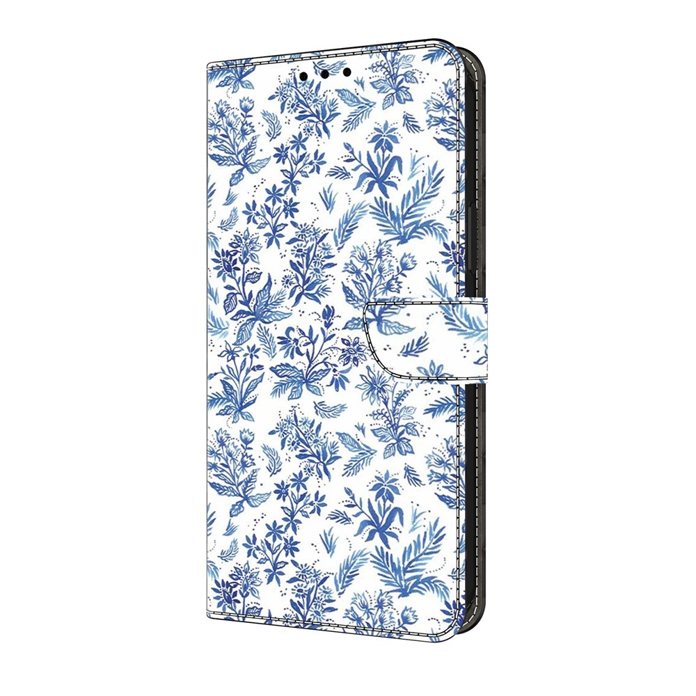 Sima könyv tok Google Pixel 10 Pro/Pixel 10 - kék virágok