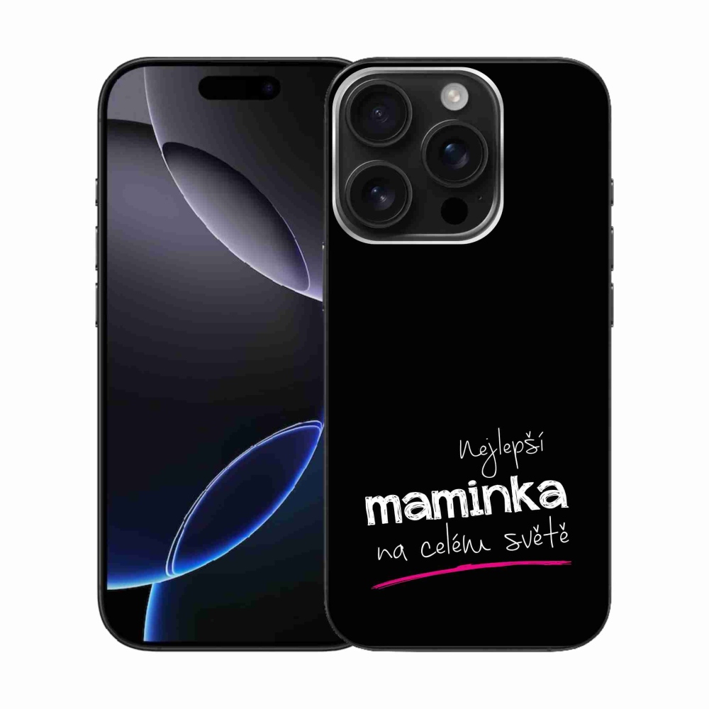 Gél borítás mmCase iPhone 16 Pro - legjobb anya 4 fekete háttérrel