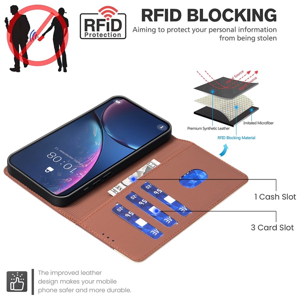 BNF DUO könyvtáska Xiaomi Redmi Note 14 Pro - barna