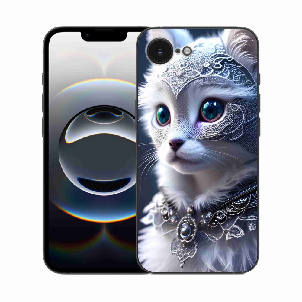 Zselés borítás mmCase iPhone 16e készülékhez - fehér macska