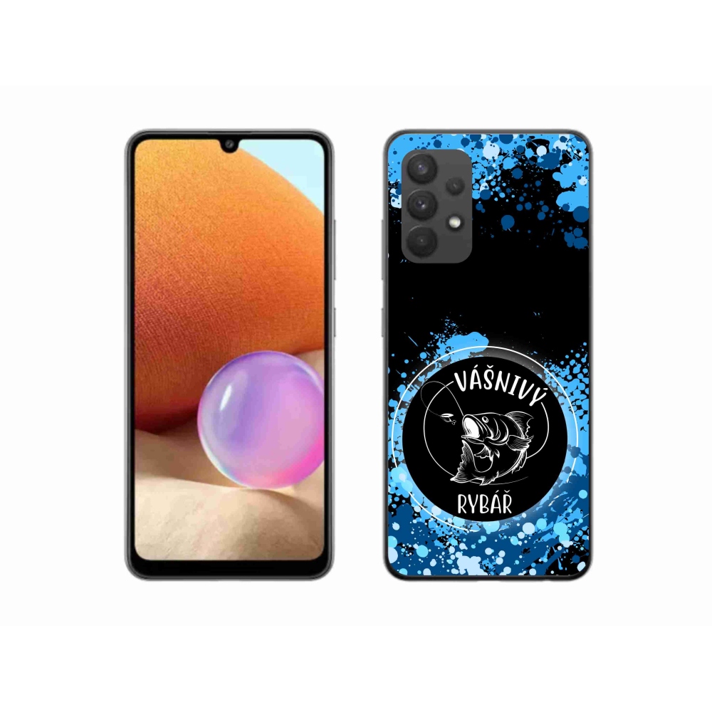 Gél borító mmCase Samsung Galaxy A32 4G - szenvedélyes halász fekete háttérrel