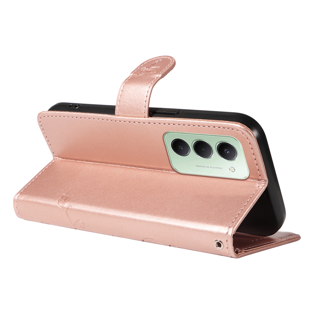 Virágok könyv tok Xiaomi Redmi 15 5G (169mm) - rózsa arany