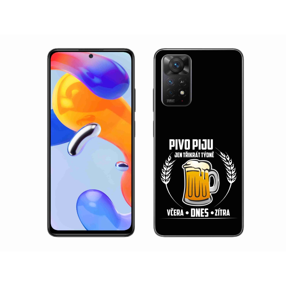 Gél borítás mmCase a Xiaomi Redmi Note 11 Pro 4G/5G számára - sör motívum fekete háttérrel
