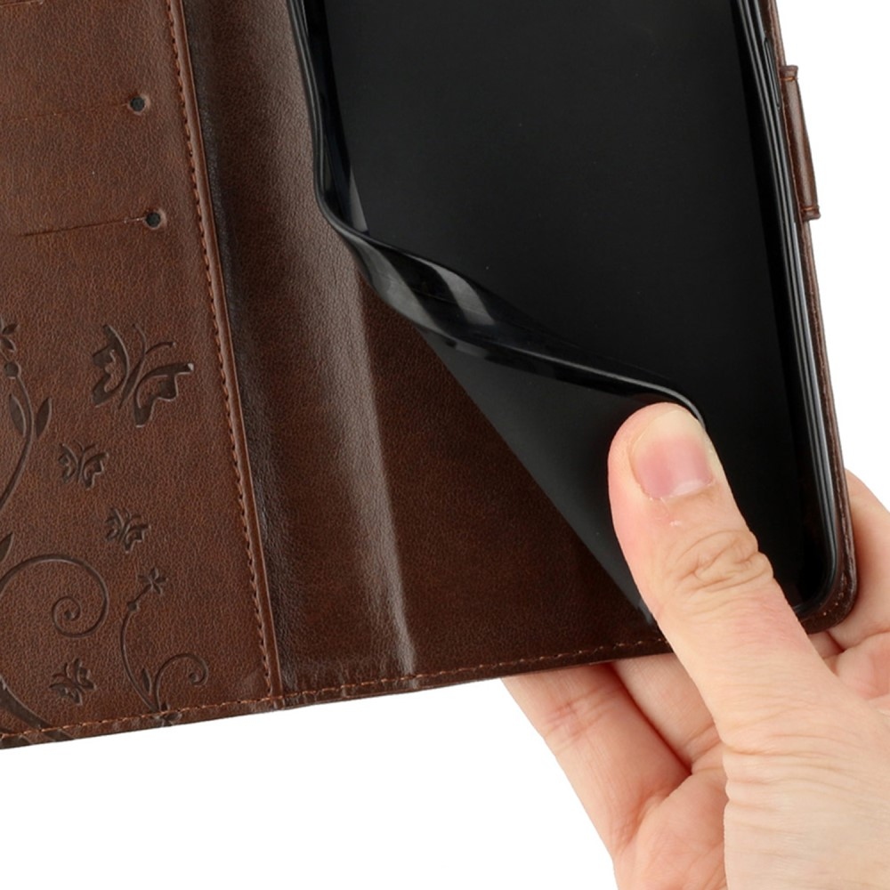 Virágok könyv tok Xiaomi 15 Pro-hoz - barna