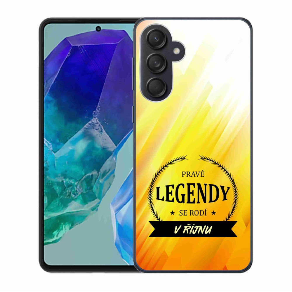 Gél borítás mmCase Samsung Galaxy M55 5G - Októberi legendák sárga háttérrel