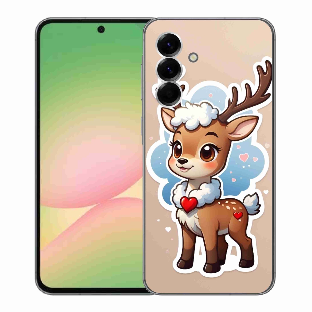 Zselés borítás mmCase Samsung Galaxy A56 5G - rajzfilm rénszarvashoz