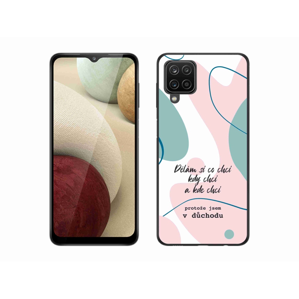 Gél borító mmCase Samsung Galaxy A12 készülékhez - vicces szöveg 10 fehér háttér