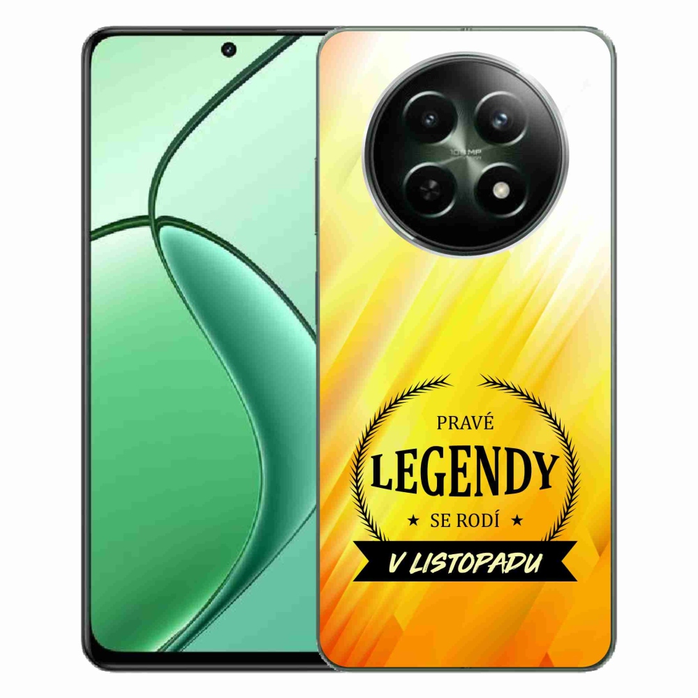 Gél borítás mmCase a Realme 12 5G/12x 5G - Legendák novemberben sárga háttérrel