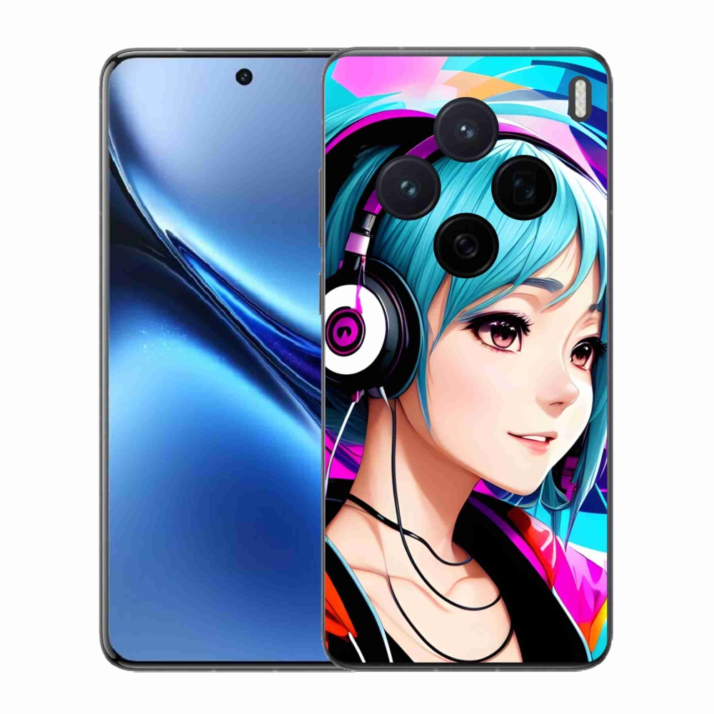 Gél borítás mmCase a Vivo X200 5G-n - lány fejhallgatóval