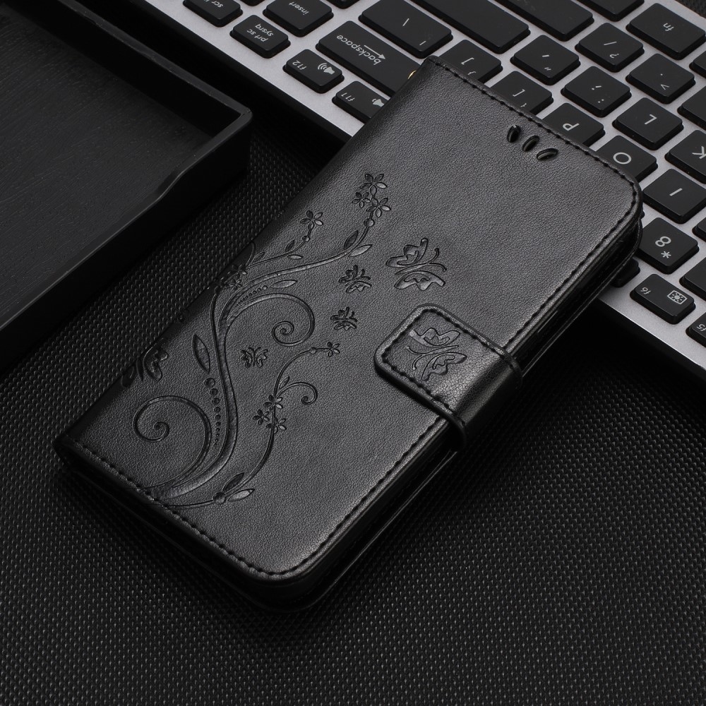 Virágok könyv tok Xiaomi 15 Pro-hoz - fekete
