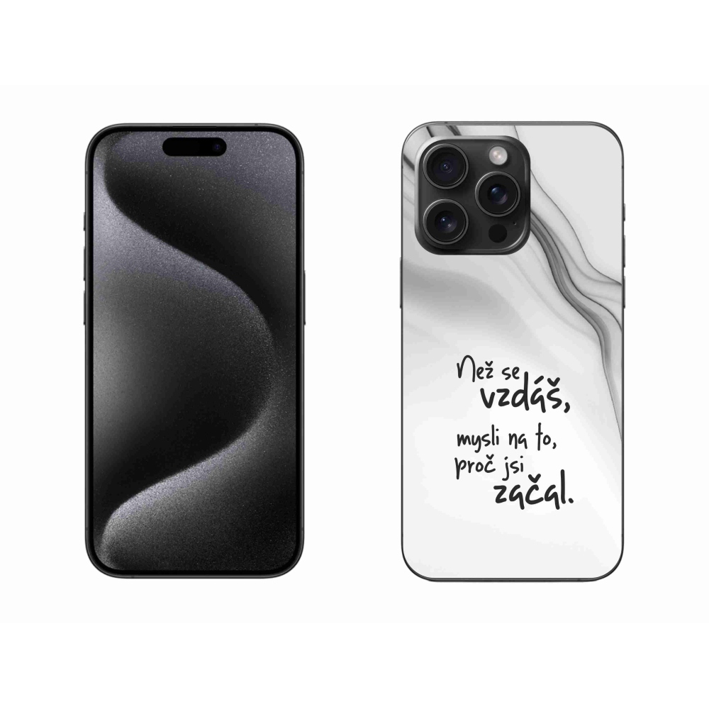 Zselés borítás mmCase iPhone 15 Pro Max készülékhez - idézet 2 fehér háttér