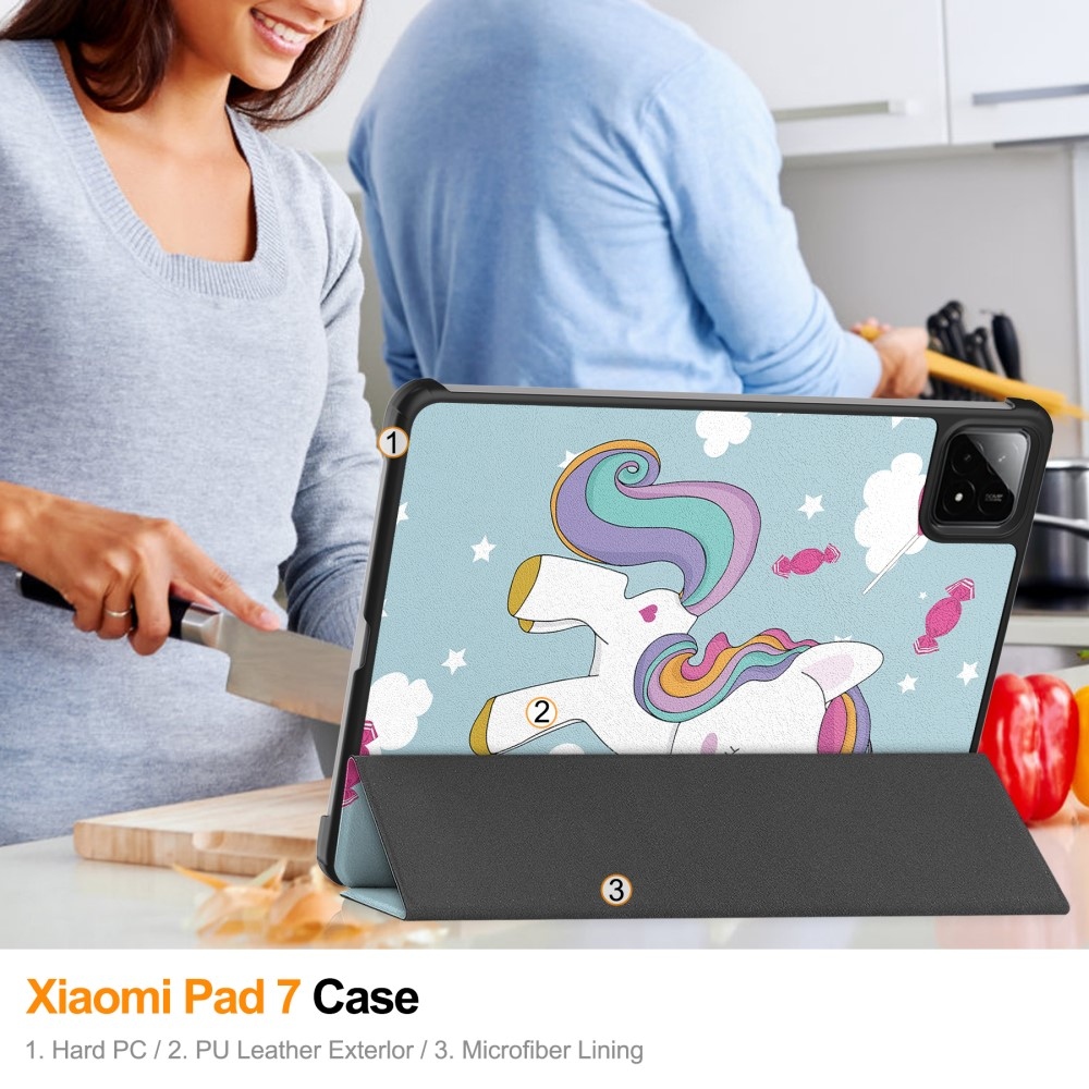 Patty intelligens pozicionáló táblagép tok Xiaomi Pad 7/7 Pro - egyszarvú