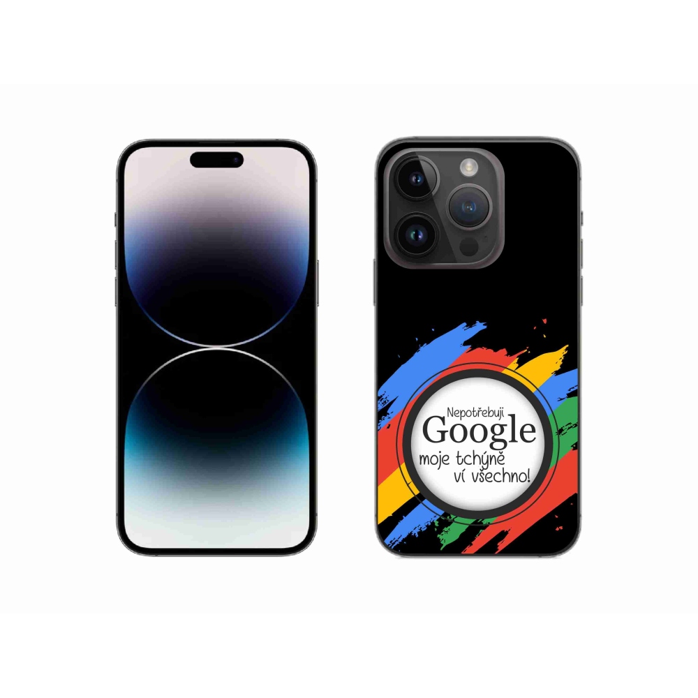 Zselés borítás mmCase iPhone 14 Pro 6.1 - anyós mindent tud fekete háttérrel