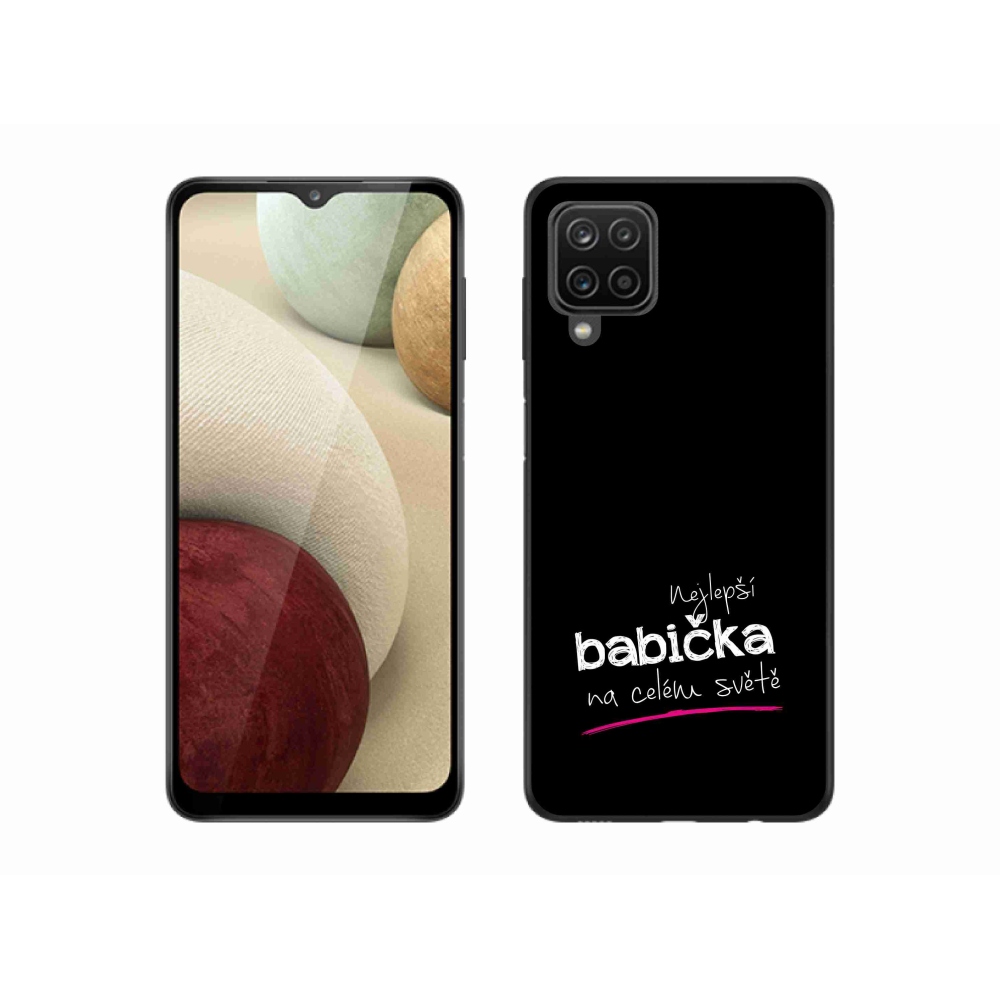Gél borító mmCase Samsung Galaxy A12 - a legjobb nagymama 4 fekete háttérrel