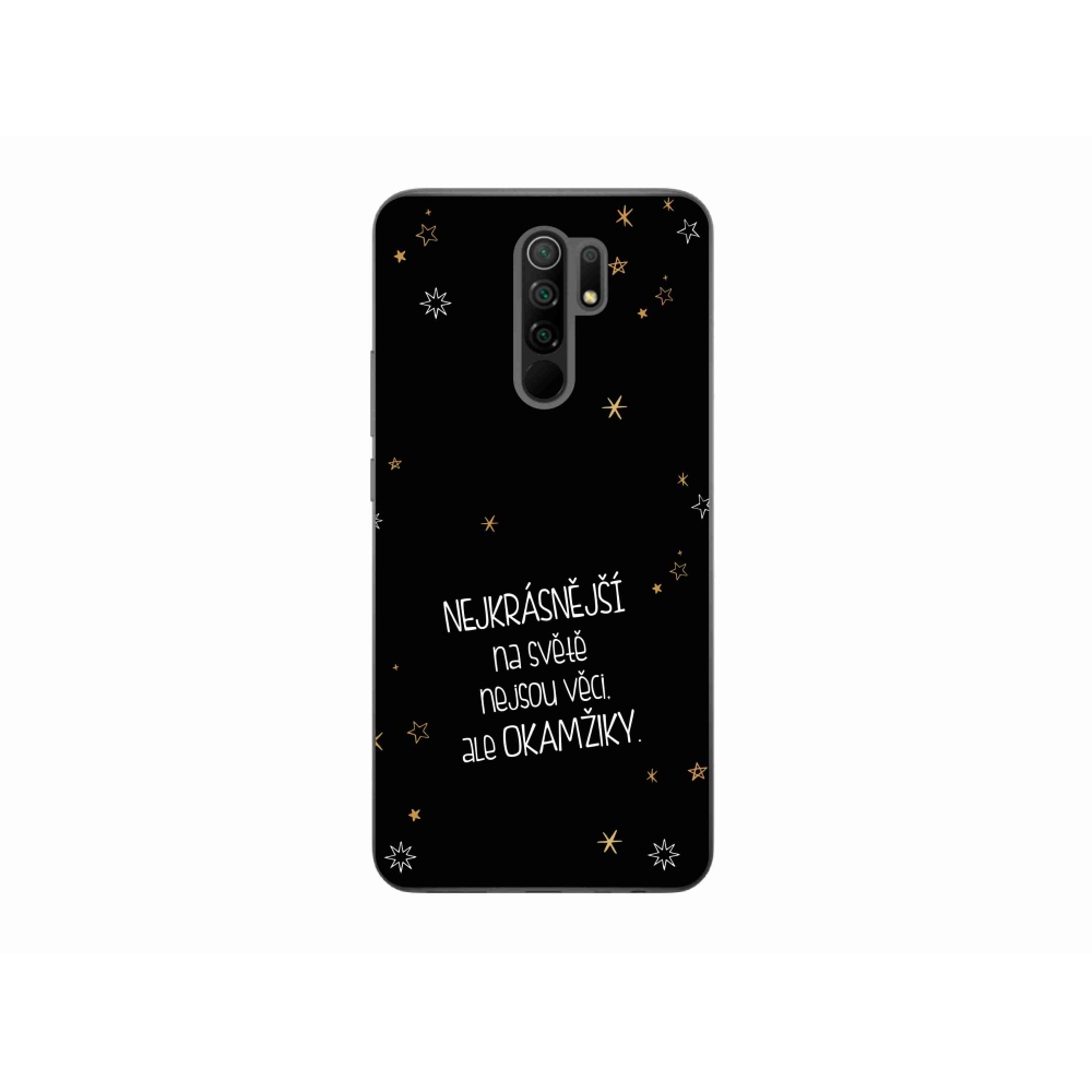 Gél borító mmCase a Xiaomi Redmi 9 - idézet 4 fekete háttérhez