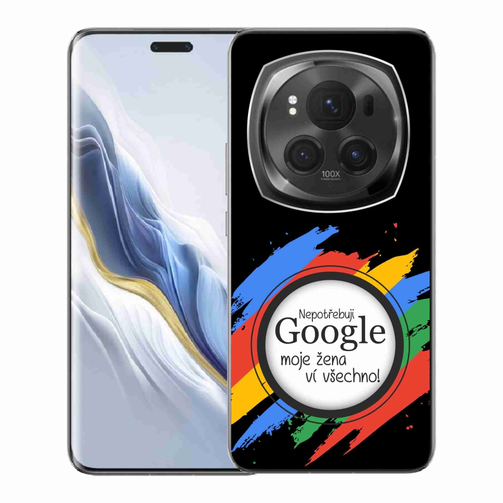 Gél borító mmCase a Honor Magic 6 Pro 5G-n - a nő mindent tud fekete háttérrel