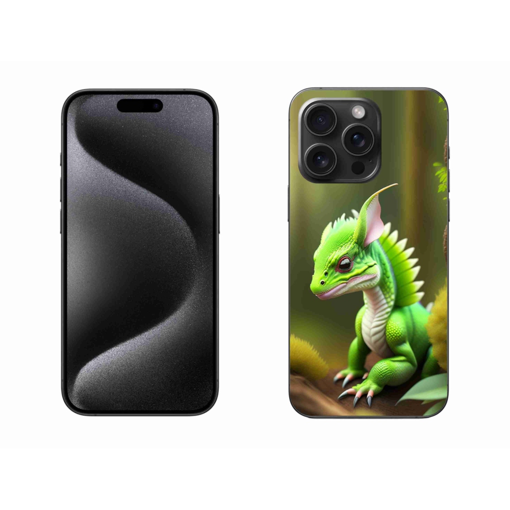 Zselés borítás mmCase iPhone 15 Pro Max készülékhez - zöld sárkány