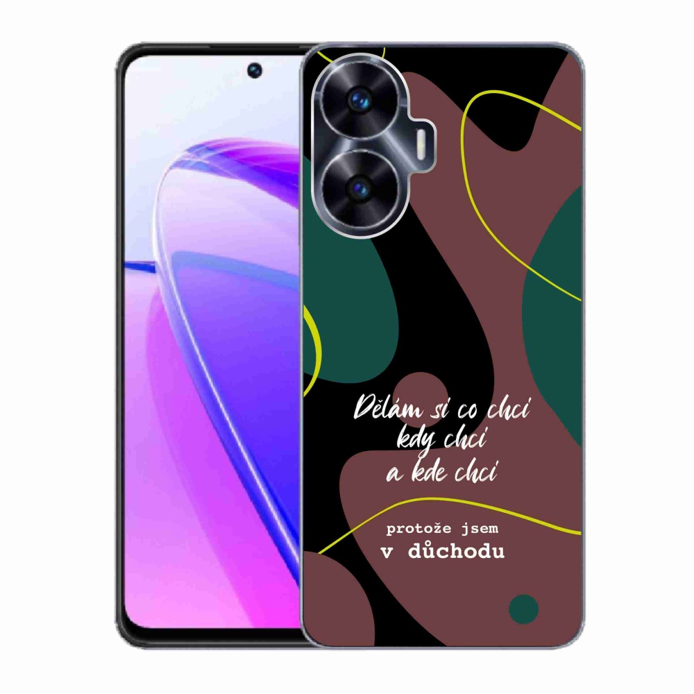 Gél borító mmCase a Realme C55 készülékhez - vicces szöveg 10 fekete háttér