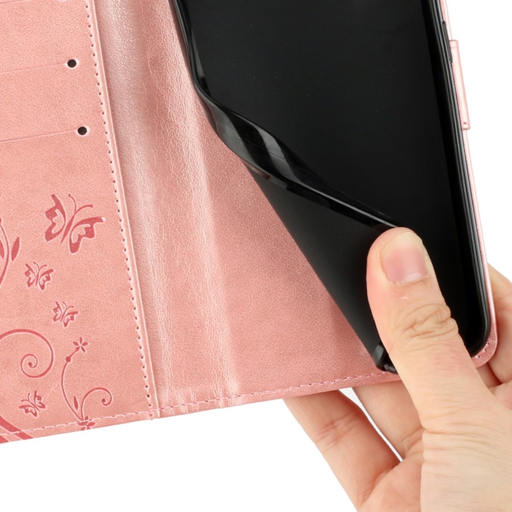 Virágok könyv tok Xiaomi 15 Pro-hoz - rózsaarany
