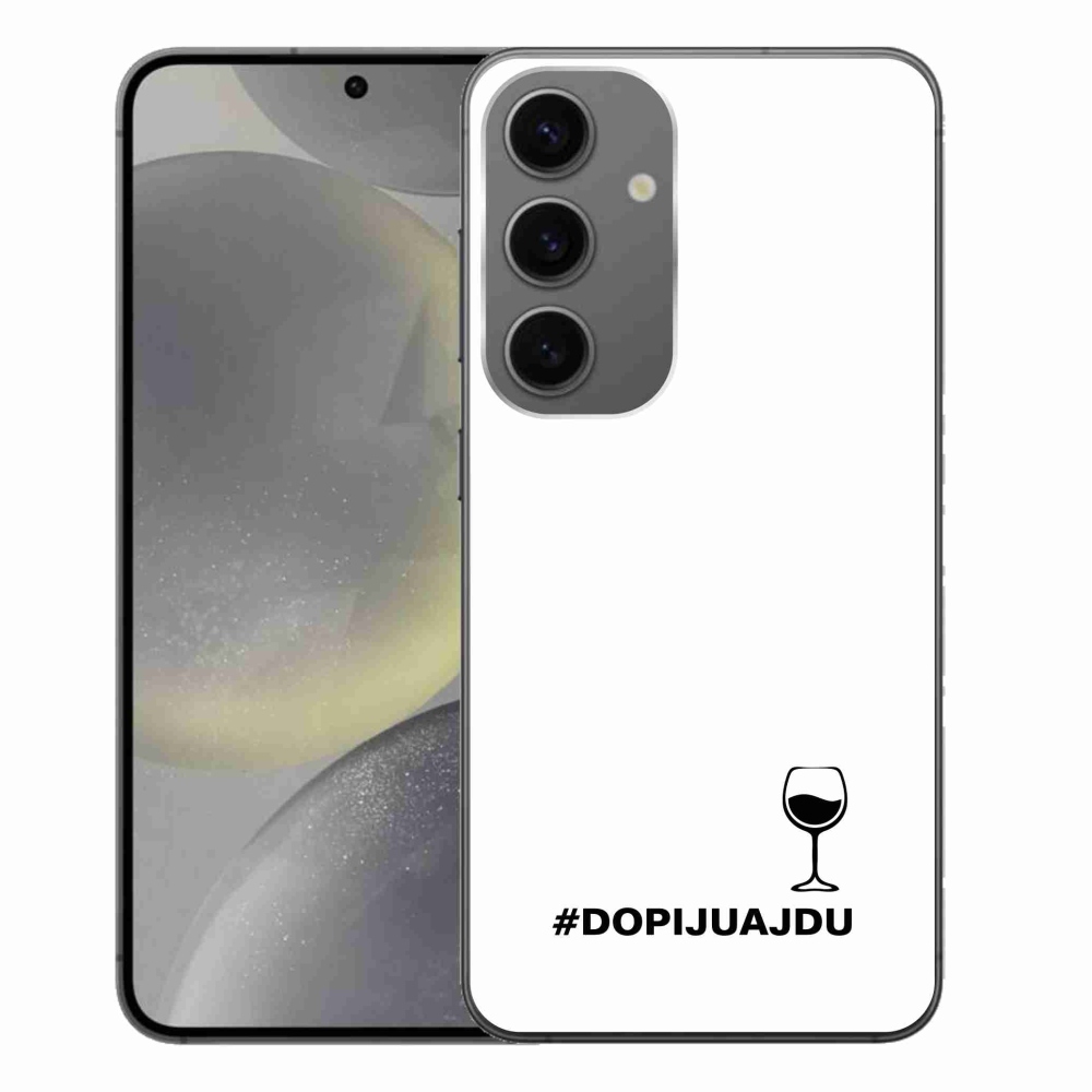 Gél borítás mmCase Samsung Galaxy S24+ készülékhez - bor motívum fehér alapon